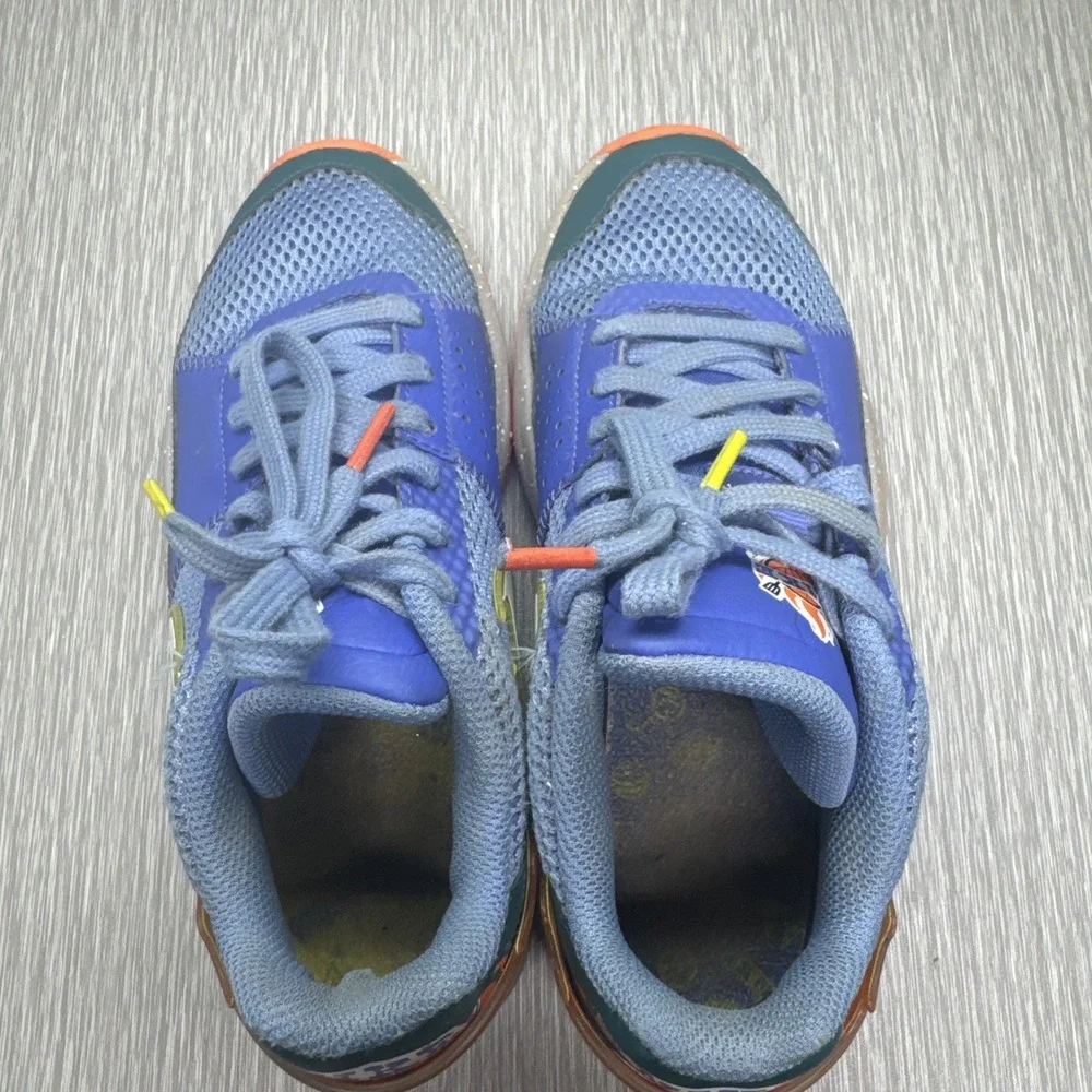 Nike Zoom‎ Court Dragon GS Basketball Shoes Blue Orange Flames Kids 4.5Y